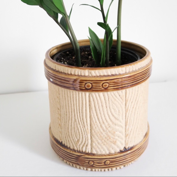 Vintage Textured Ceramic Tree Trunk Planter 🪵 - Picture 2 of 2